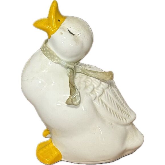 Cute White and Yellow Duck Figurine - Picture 3 of 6